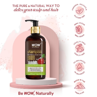 Picture of WOW Apple Cider Vinegar No Parabens & Sulphate Shampoo, 300mL