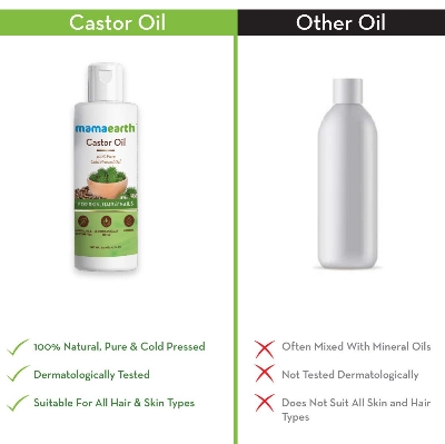 Picture of Mamaearth 100% Pure Castor Oil, Cold Pressed, To Support Hair Growth Hair Oil (150 ml)