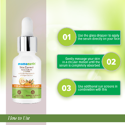 Picture of Mamaearth Skin Correct Face Serum with Niacinamide and Ginger Extract for Acne Marks & Scars - 30 ml