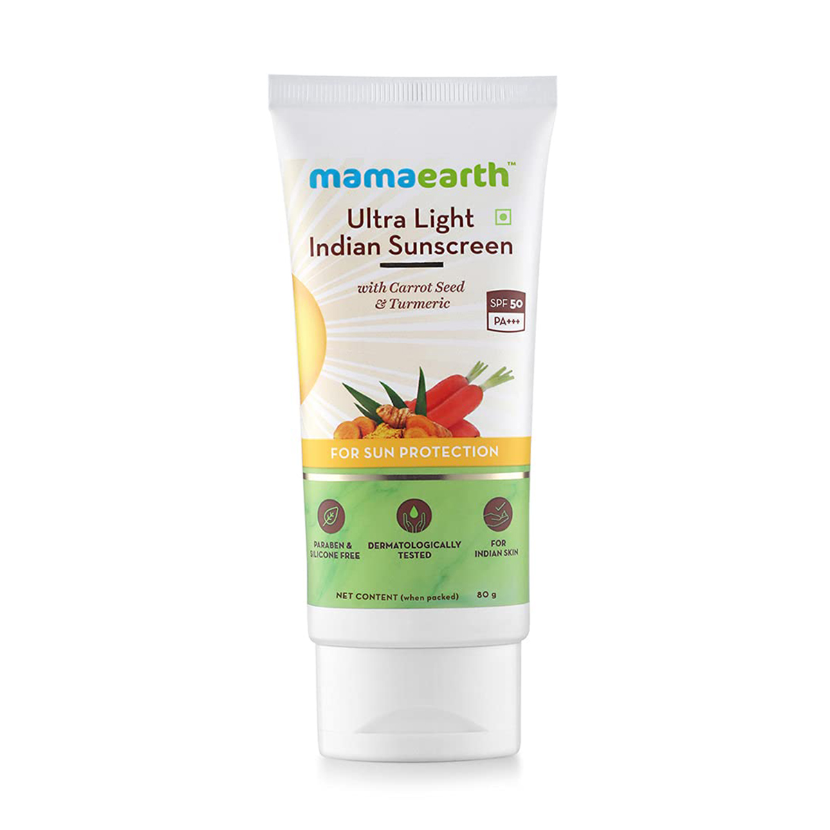 Picture of Mamaearth Ultra Light Indian Sunscreen SPF50 PA+++, 80ml