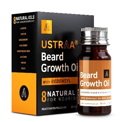 Picture of Ustraa Beard Growth Oil - 35ml - More Beard Growth, With Redensyl, 8 Natural Oils including Jojoba Oil, Vitamin E, Nourishment & Strengthening, No Harmful Chemicals