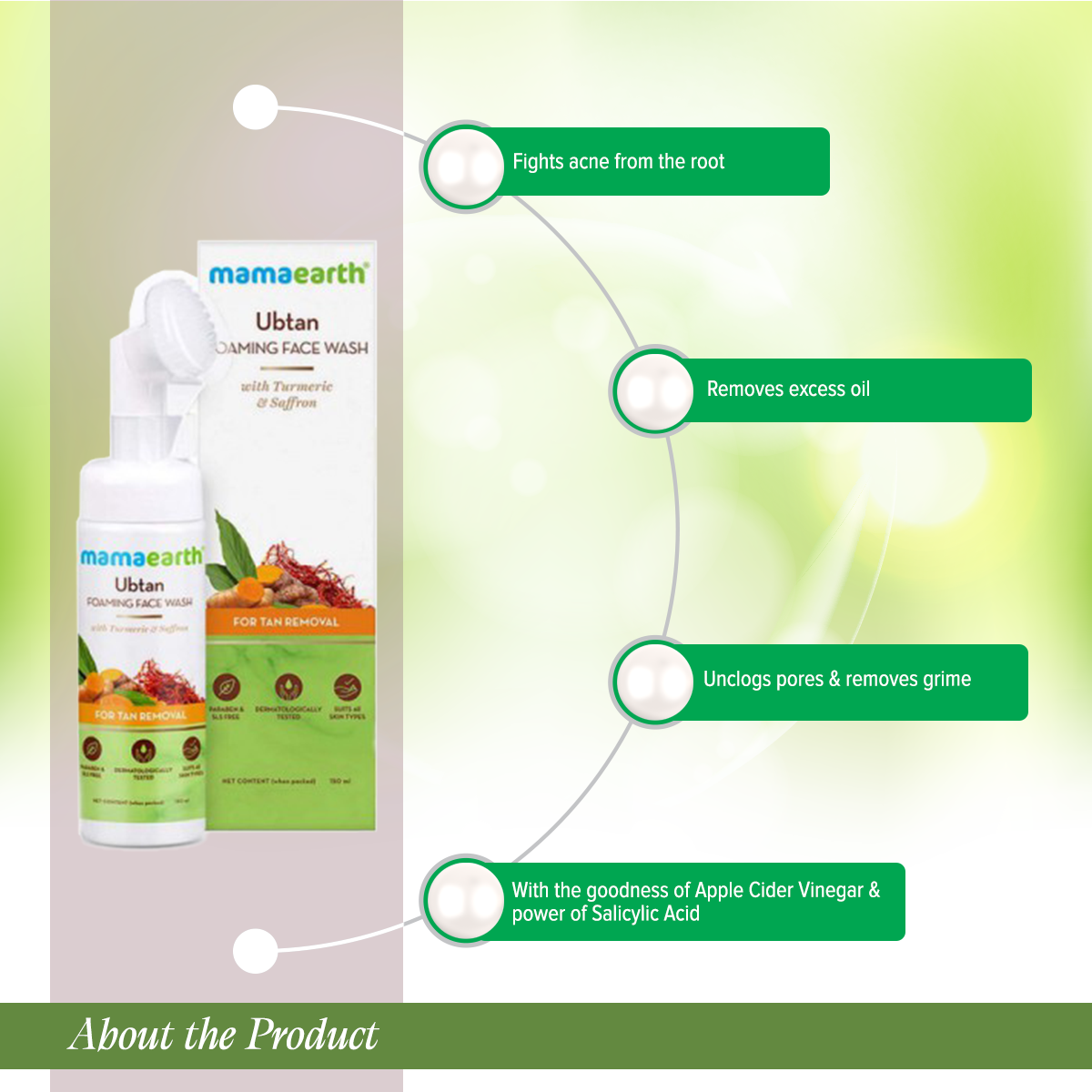 Picture of Mamaearth Ubtan Foaming Face Wash-150 ml - Face Wash