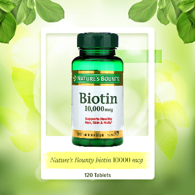 Picture of Nature's bounty biotin calculated 10000 -120 counts(not halal)
