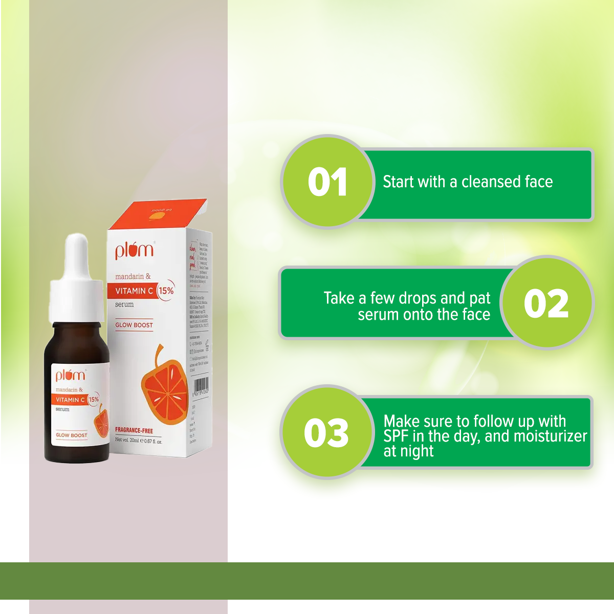 Picture of উজ্জ্বল ত্বকের জন্য ম্যান্ডারিনের সাথে প্লুম 15% ভিটামিন সি ফেস সিরাম-20 ml