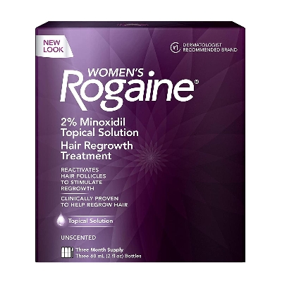 Picture of Rogaine Women's 2% Minoxidil Topical Solution for Womens Hair Thinning and Loss & Hair Regrowt- 3 Months Supply
