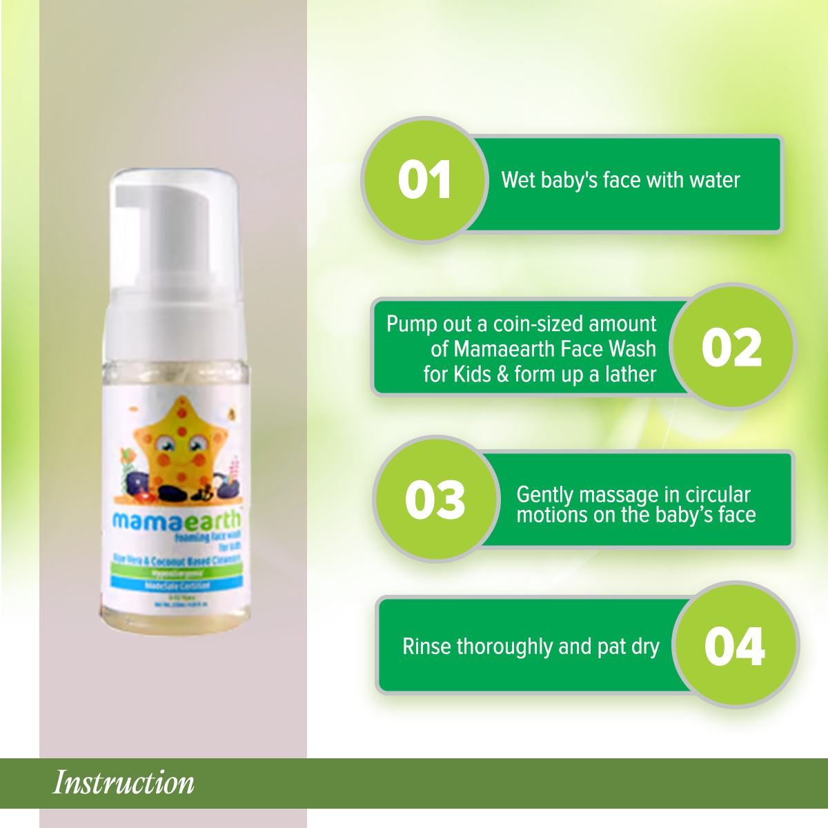 Picture of Mamaearth Foaming Baby Face Wash for Kids with Aloe Vera and Coconut Based Cleansers-120 ml