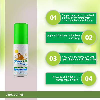 Picture of Mamaearth Mineral Based Sunscreen Baby Lotion SPF 20 Hypoallergenic-100ml