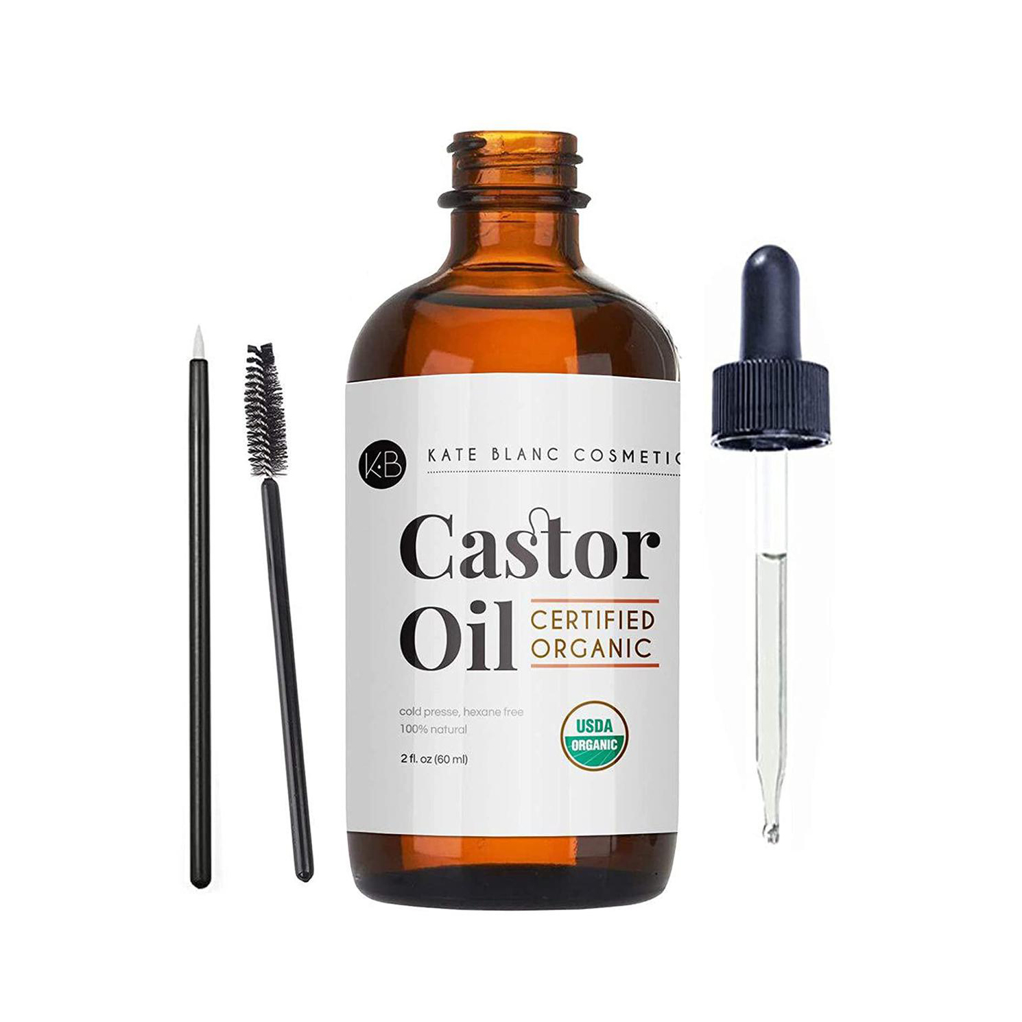 Picture of Kate Blanc Cosmetics Castor Oil (2oz), USDA Certified Organic, 100% Pure, Cold Pressed