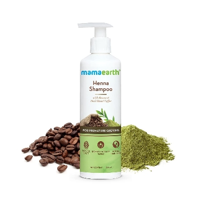 Picture of Mamaearth Henna Shampoo, for enhance hair color, with Henna and Deep Roast Coffee-250 ml