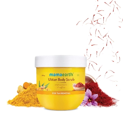 Picture of Mamaearth Ubtan Body Scrub with Turmeric and Saffron for Tan Removal -200 g