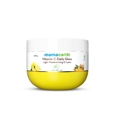 Picture of Mamaearth Vitamin C Daily Glow Light Moisturizing Cream with Vitamin C & Turmeric 200g | For Face, Hand & Body | 24H Moisturization | Quick Absorbing, Non-Greasy | Soft Moisturizer