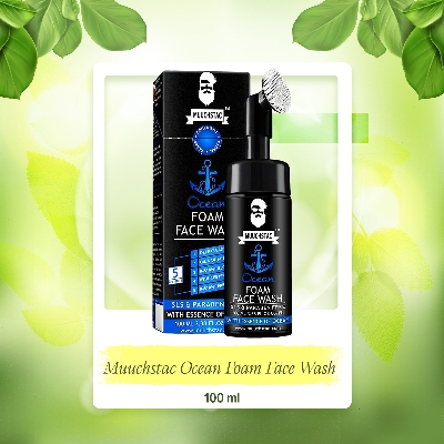Picture of Muuchstac Ocean Foam Face Wash For Men, Use Daily For Deep Cleansing, Fighting Acne & Pimple, Skin Brightening & Instant Freshness-100 ML
