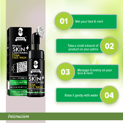 Picture of Muuchstac Herbal Skin Lightening Haldi Enriched Yellow Foam Face Wash For Men, With Haldi(Turmeric) & Aloe Vera Extracts For Skin Brightening And Nourishment-100 ML