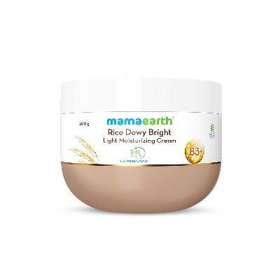 Picture of Mamaearth Rice Dewy Bright Light Moisturizing Cream With Rice Water & Niacinamide For Glass-Skin 200G |For Face, Hands & Body|24H Long-Lasting Moisturization|Non-Greasy Quick Absorbing, All Skintypes