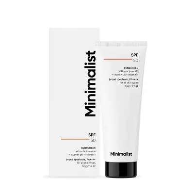 Picture of Minimalist Sunscreen Spf 50 Lightweight, No White Cast, Broad Spectrum Pa ++++, Acne Safe| For Men & Women-50 Gm