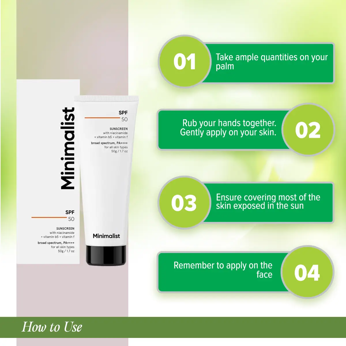 Picture of Minimalist Sunscreen Spf 50 Lightweight, No White Cast, Broad Spectrum Pa ++++, Acne Safe| For Men & Women-50 Gm