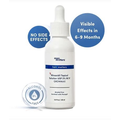 Picture of man matters GROWMAX Minoxidil 5% Solution With Procapil (60 ml)-Alcohole free