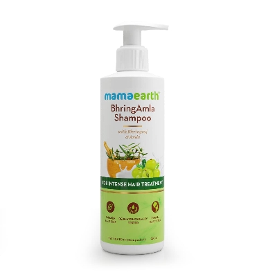 Picture of Mamaearth BhringAmla Shampoo for dry & frizzy hair with Bhringraj & Amla for Intense Hair Treatment-250 ml