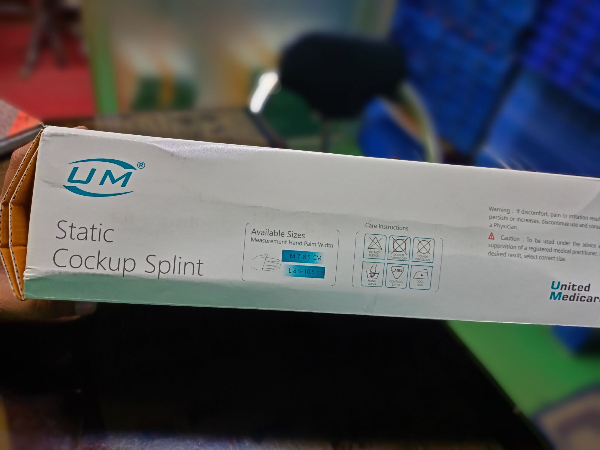 Picture of UM Static cockup splint,(with hand rest adjustable support)