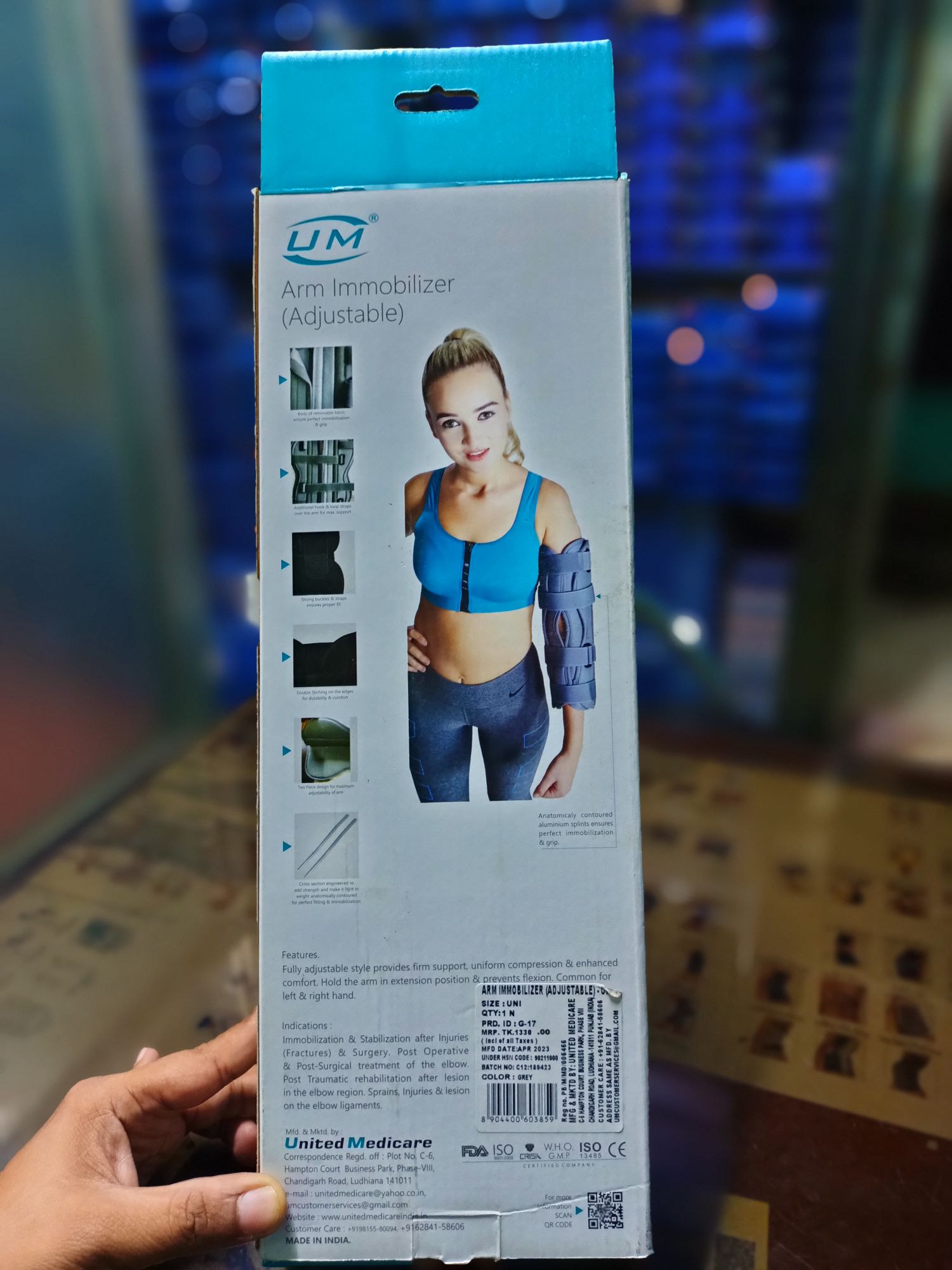 Picture of Arm immobilizer,arm brace,with adjustable, pain relief support