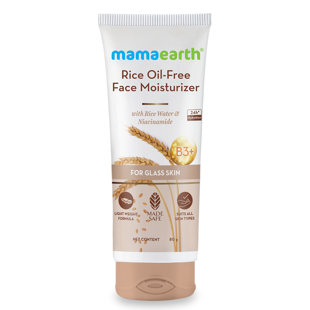 Picture of Mamaearth Rice Oil-Free Face Moisturizer for Oily Skin, With Rice Water & Niacinamide for Glass Skin-80 g