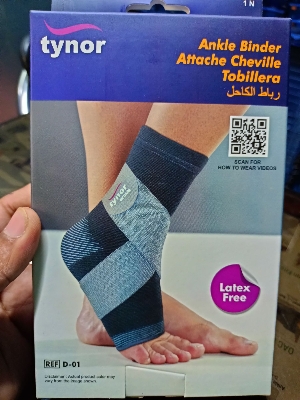 Picture of Tynor Ankle Binder (Dual grip, Closed heel, Anatomic shape, Four way stretch fabric, controlled compression)