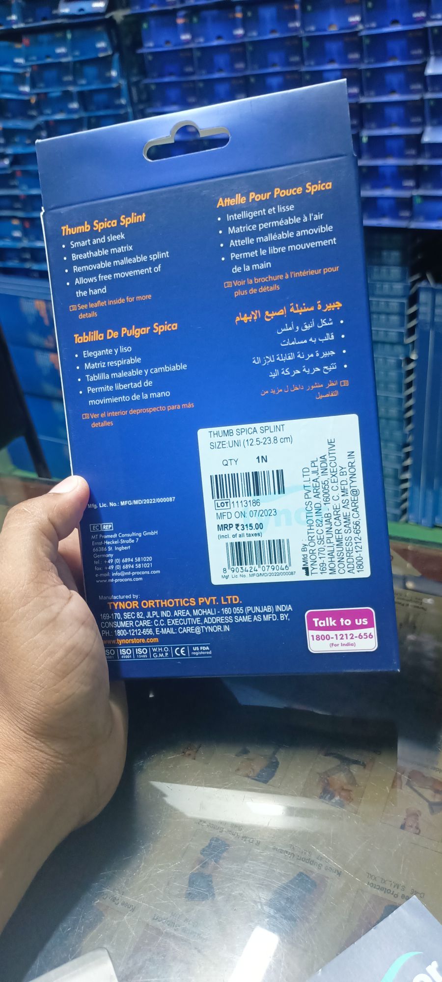 Picture of Tynor Thumb spica splint