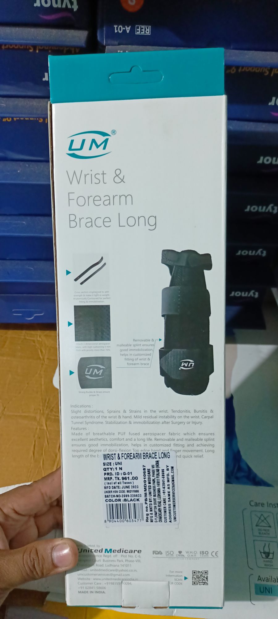 Picture of wrist & Forearm Brace Long (um)