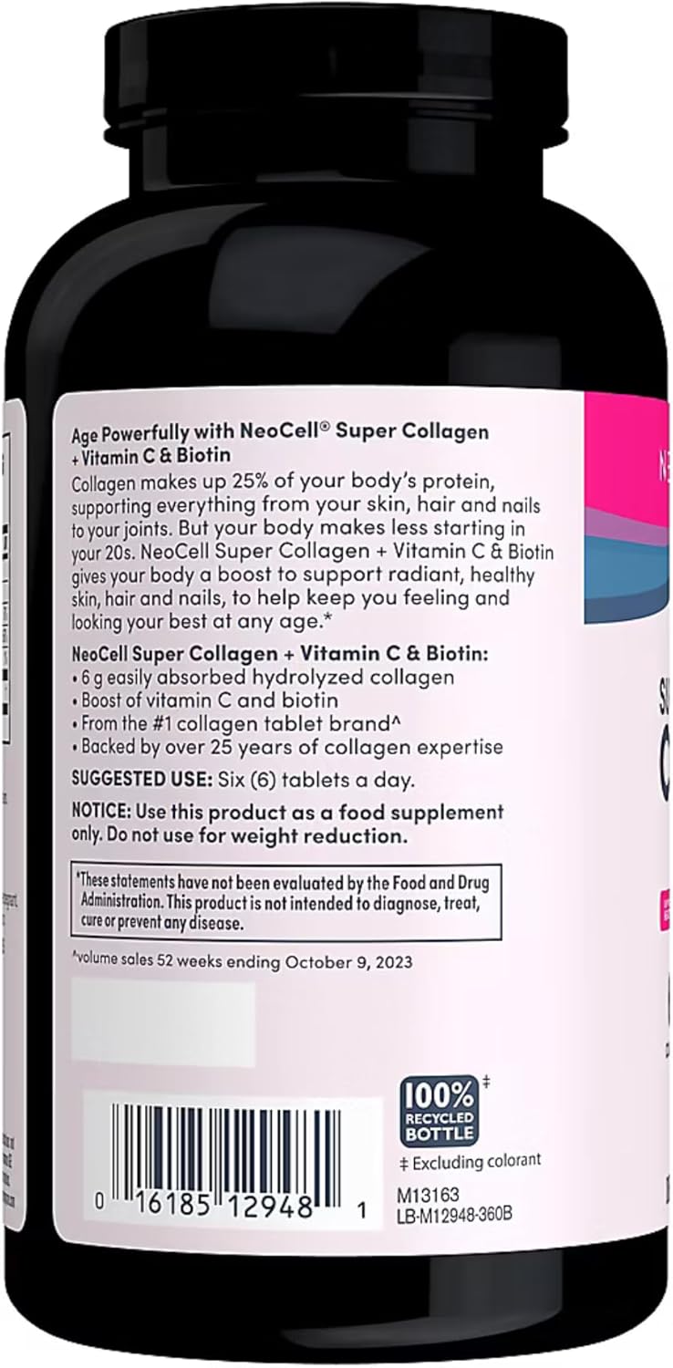Picture of NeoCell Super Collagen With Vitamin C and Biotin, Skin, Hair and Nails Supplement, Includes Antioxidants, Tablet-360 tab