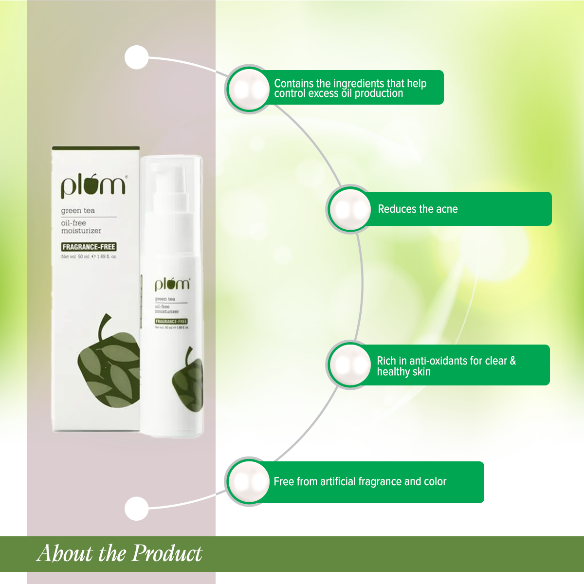 Picture of Plum GreenTea Oil Free Moisturizer for Daily Use-50 ml