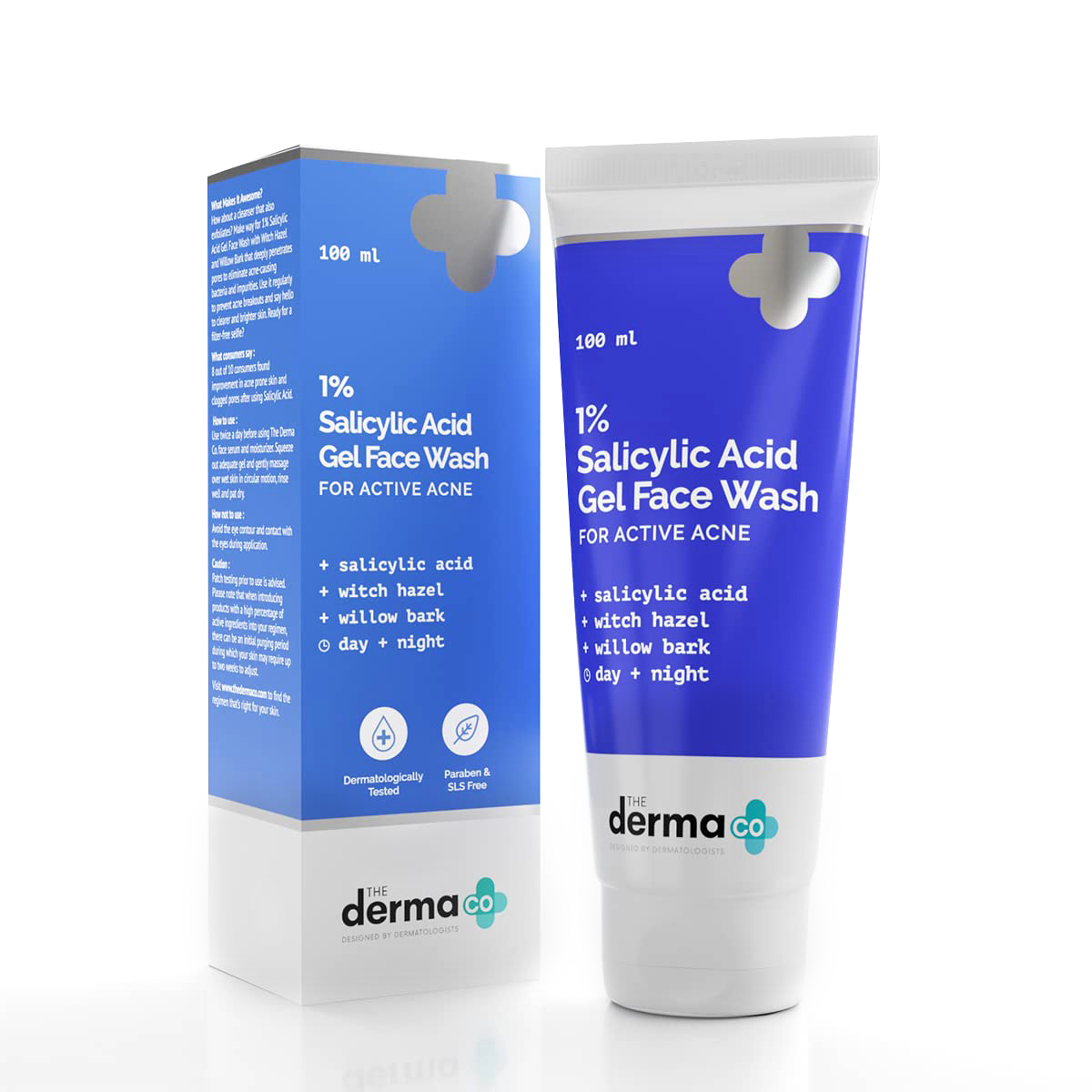 Picture of The Derma Co 1% Salicylic Acide Gel daily Face Wash with Salicylic Acide & Witch Hazel for Active Acne -100 ml(dermaco)