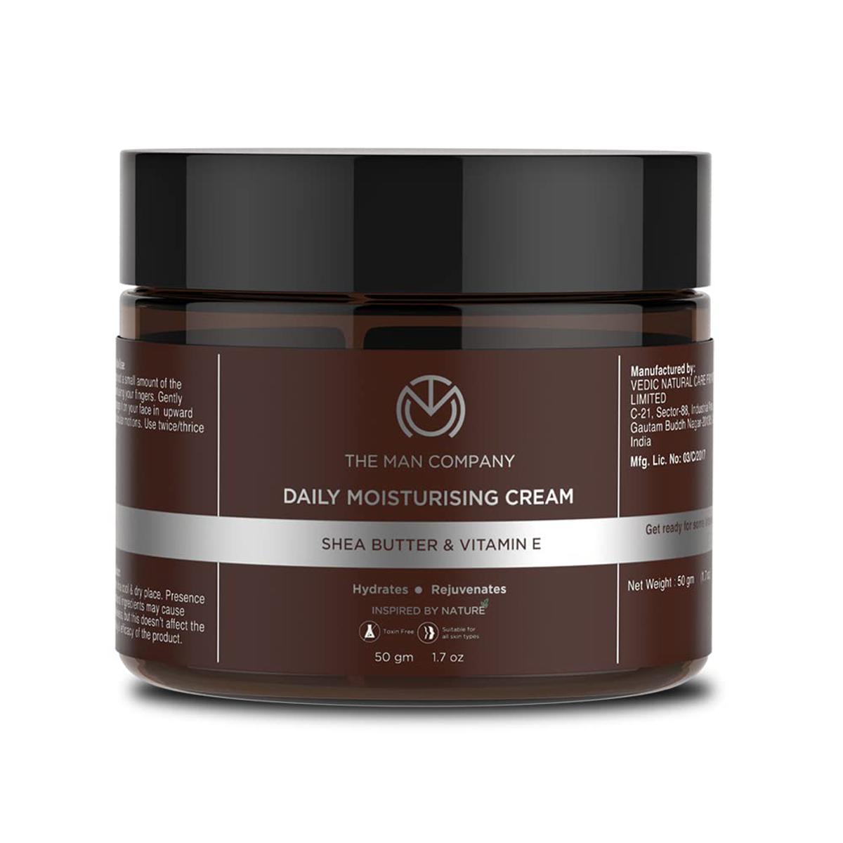 Picture of The Man Company Daily Moisturising Cream With Shea Butter & Vitamin E for Moisturizing & Hydrating-50 gram