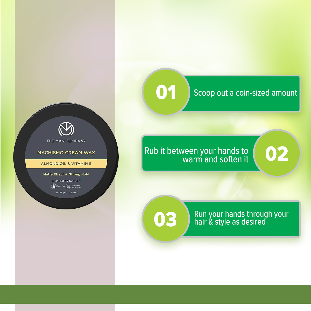 Picture of The Man Company Machismo Stronghold Hair Wax for Men| Stylish Matte Finish with Volume-100 gram