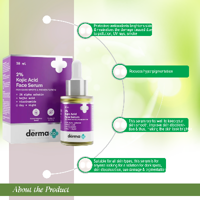 Picture of The Derma Co 2% KojicAcid Face Serum with 1% Alpha Arbutin & Niacinamide-30 ml