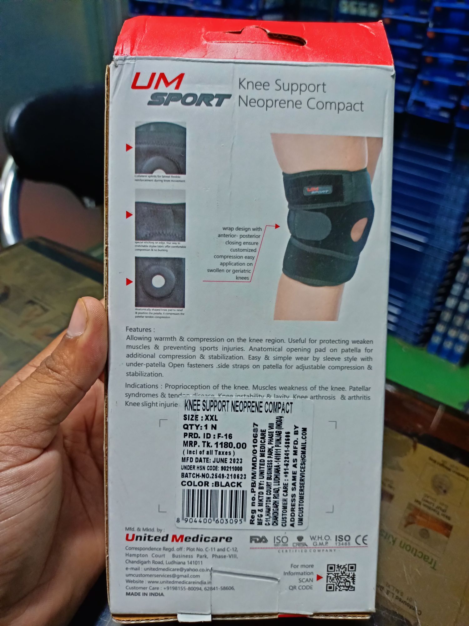 Picture of United Medicare Knee support compact,(with Adjustable pain relief)