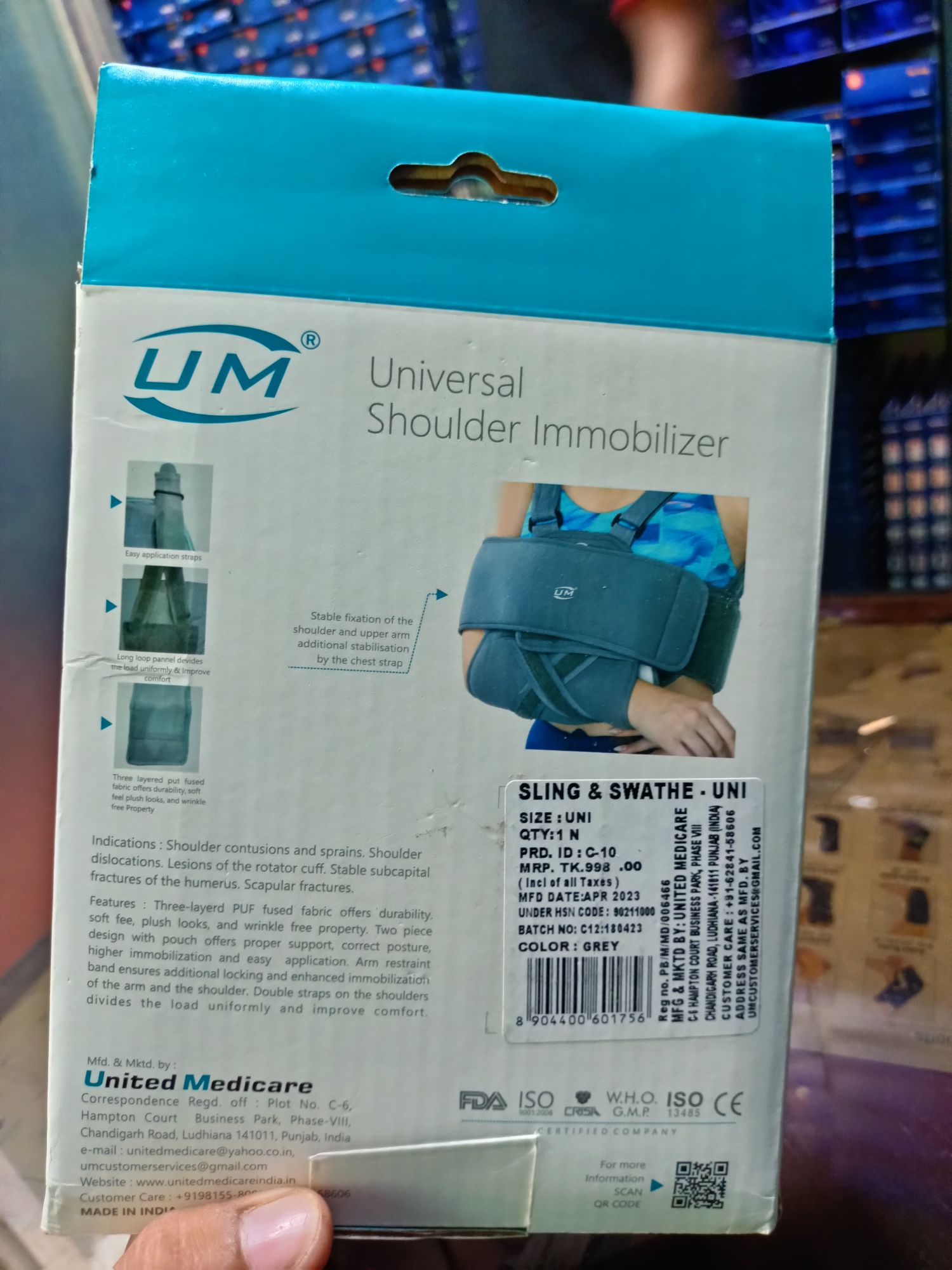 Picture of Universel shoulder immobilizer (sling & Swathe) size -free