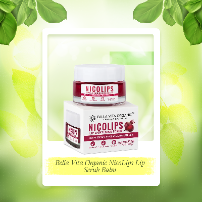 Picture of Bella Vita Organic NicoLips Lip Scrub Balm Brightening Dark Lips for Men and Women Dry Lips-20 gram