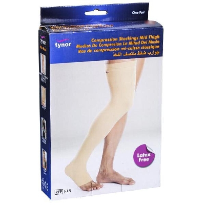 Picture of Tynor Compression stockings -Thigh Lenght Open Toe - Asset Pharmacy