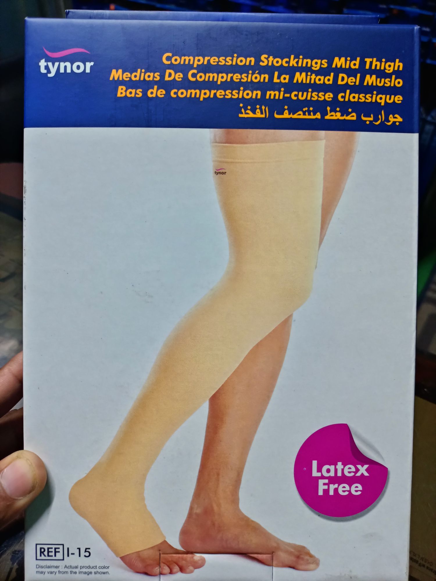 Picture of Tynor Compression stockings -Thigh Lenght Open Toe - Asset Pharmacy