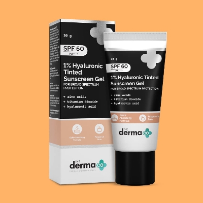Picture of The Derma Co 1% Hyaluronic Tinted Sunscreen Gel - SPF 60 - 30g