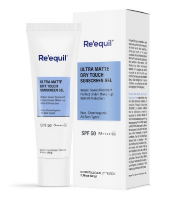 Picture of Re' Equil Ultra Matte Dry Touch Sunscreen Gel Spf 50 Pa++++ Water Resistant With Zinc Oxide And Titanium Dioxide 50G
