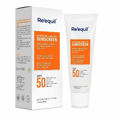 Picture of RE' EQUIL Oxybenzone and OMC Free Sunscreen For Oily Sensitive & Acne Prone Skin, SPF 50 PA+++ - 50g
