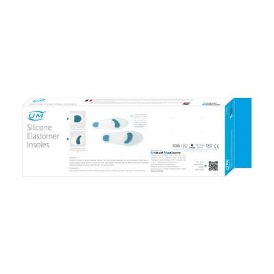 Picture of UM Silicone Elastomer Insole (The green gel inserts relief pressure on painful heel area)