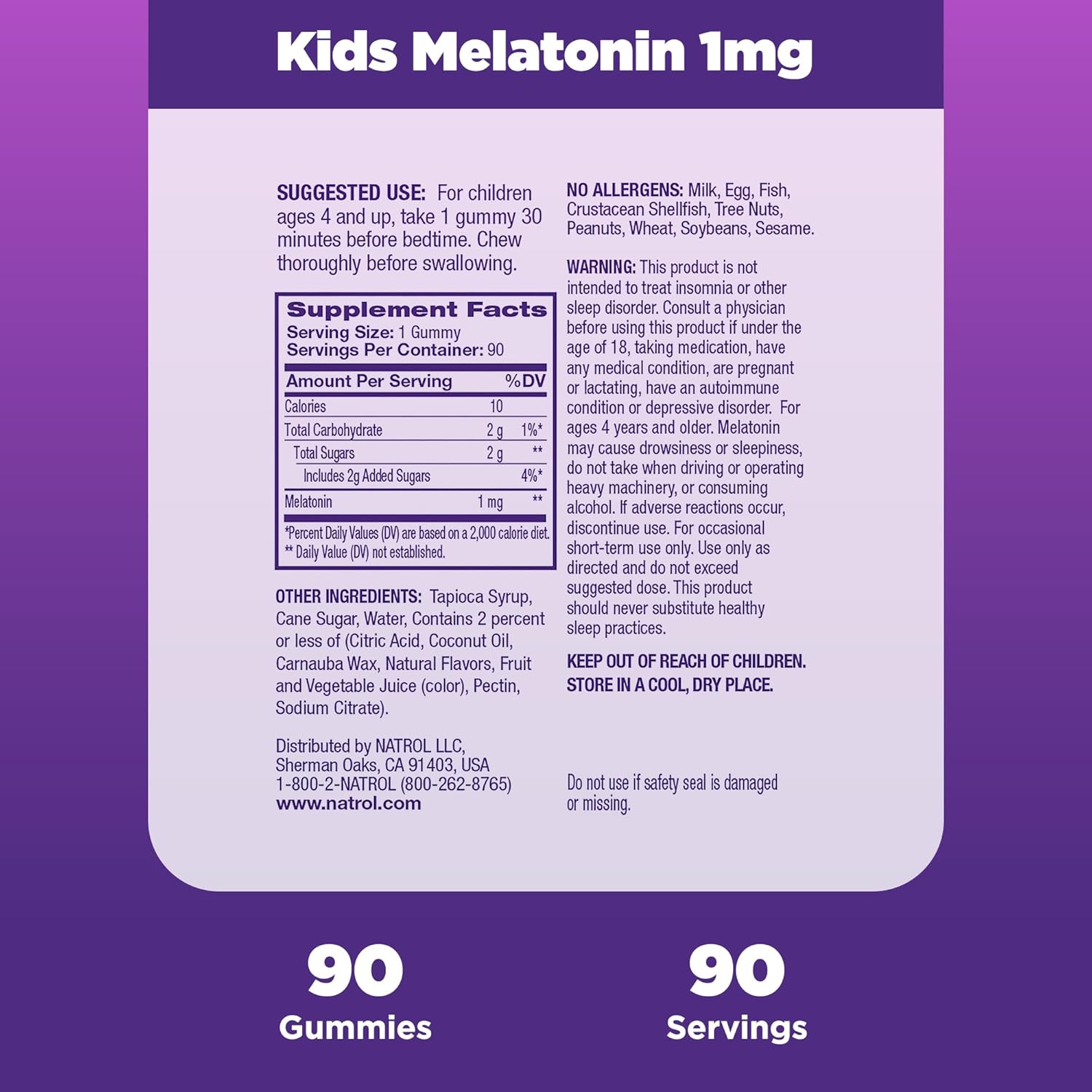 Picture of Natrol Kids Melatonin Gummy 90 Berry Flavored Gummies