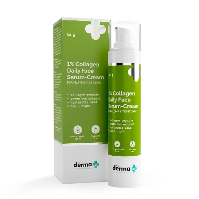 Picture of The Derma Co 1% Collagen Daily Face Serum-Cream with Green Tea & Hyaluronic Acid For Plump & Tight Skin-50g
