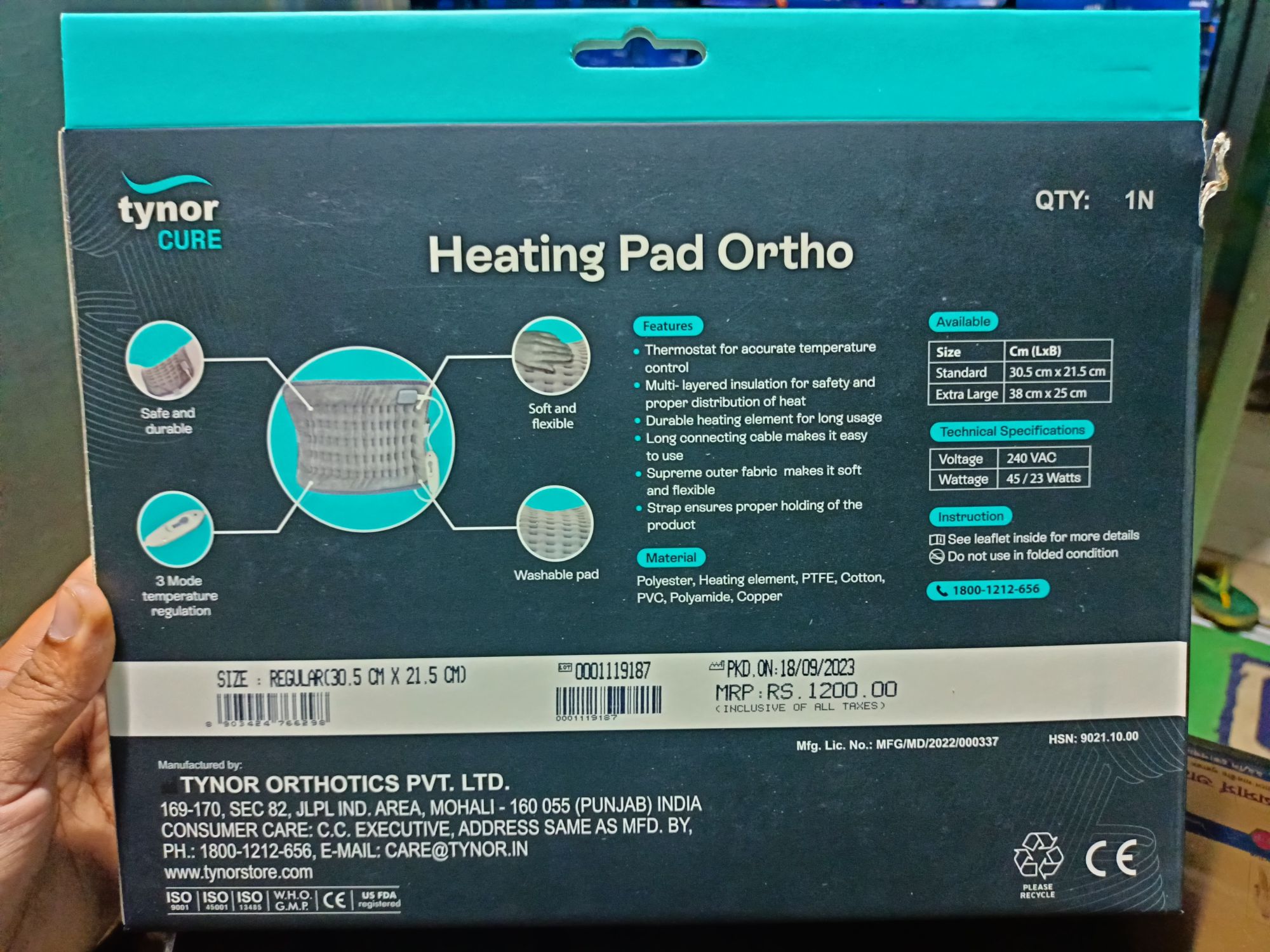 Picture of Tynor Heating pad orthopedic (With Electric heat Pain relief)