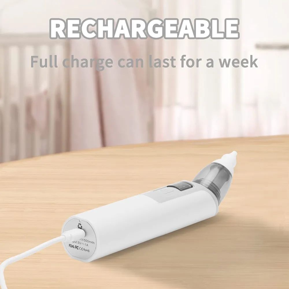 Picture of New Rechargeable Baby Nese Cleaner Silicone Adjustable Suction Electric Child Nasal Aspirator Health Safety Convenient Low Noise