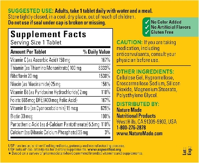 Picture of Nature Made Super B Complex with Vitamin C and Folic Acid-140 counts