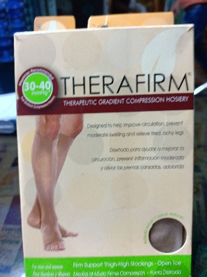 Picture of Therafirm Knee High Stocking 30-40 mmHg Firm Compression Support Nylons