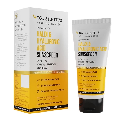 Picture of Dr. Sheth's Haldi & Hyaluronic Acid Sunscreen-50 gram